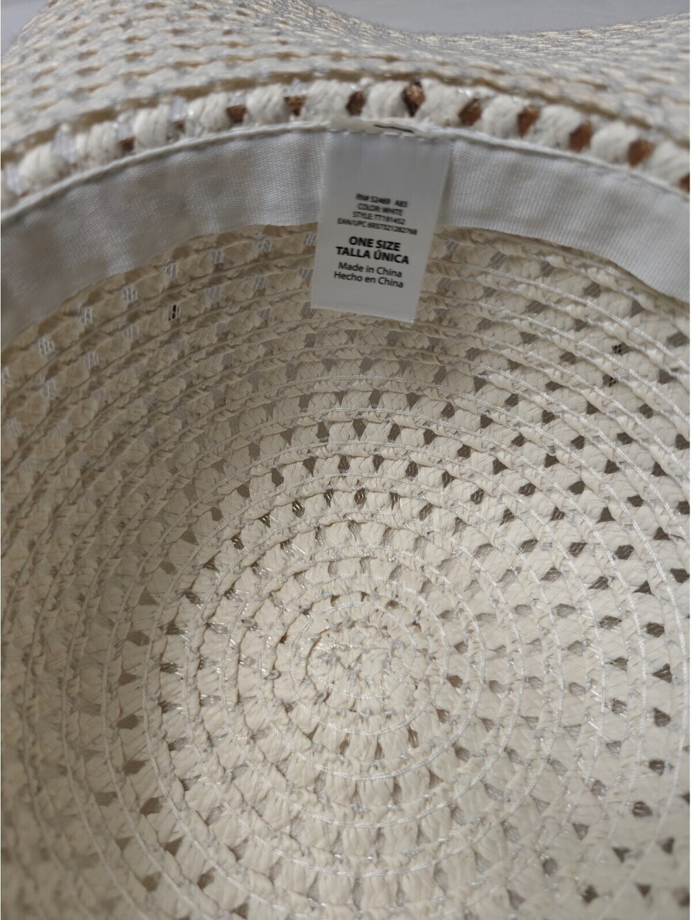 Lot Of 3 Womens Wide Brim Sun Hat White Raffia Raffia Fabric Beige Summer - Picture 5 of 8